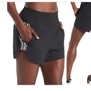 Athleta shorts, size 12, black with white stripes